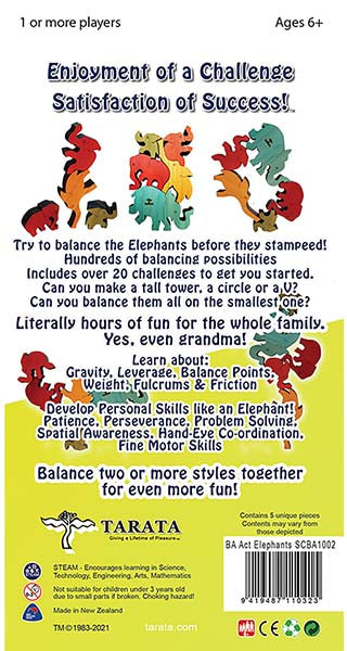 Balancing Act Elephants Puzzle/Game- Colour TT-SCBA1002