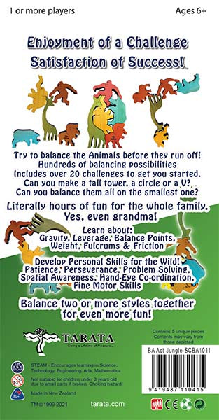 Balancing Act Jungle Animals Puzzle/Game - Colour TT-SCBA1011
