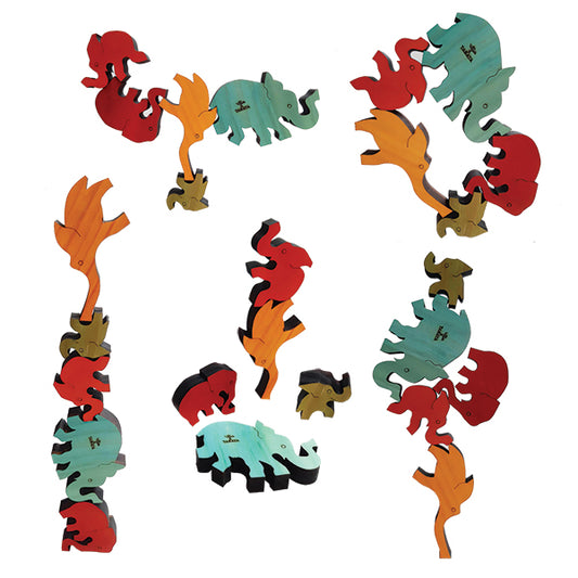 Balancing Elephants Puzzle/Game - Colour (G) TT-CBA1002G