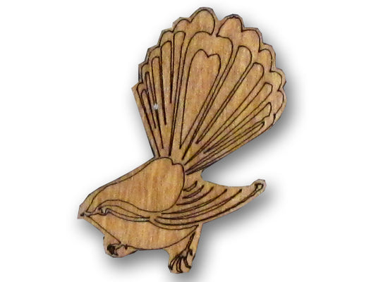 TARATA Fantail Magnet - Natives Made in New Zealand from solid native timbers like Rimu or Beech
(Not veneer on mdf)