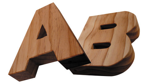 TARATA UPPER CASE - FULL ALPHABET Full Alphabet in UPPER CASE
26 Letters, Made in New Zealand from untreated timber