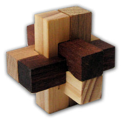 TARATA Locked Cross Wooden Puzzle Similar to the Double Cross.
(Timbers used may vary from picture shown)
Made In New Zealand from Local Timbers like Rimu, Beech or Pine