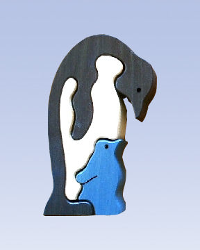 TARATA Penguin & Chick A beautiful puzzle for younger children. Made from untreated NZ Pine
