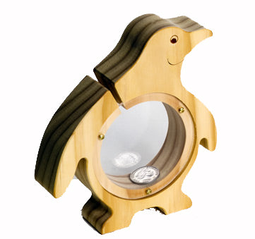 TARATA Penguin Money Box - Natural Saving for a holiday or something special. See how much you've saved. Removable sides.