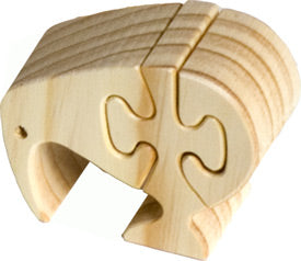 TARATA Small Kiwi - Natural A beautiful puzzle for younger children.  Made from untreated NZ Pine