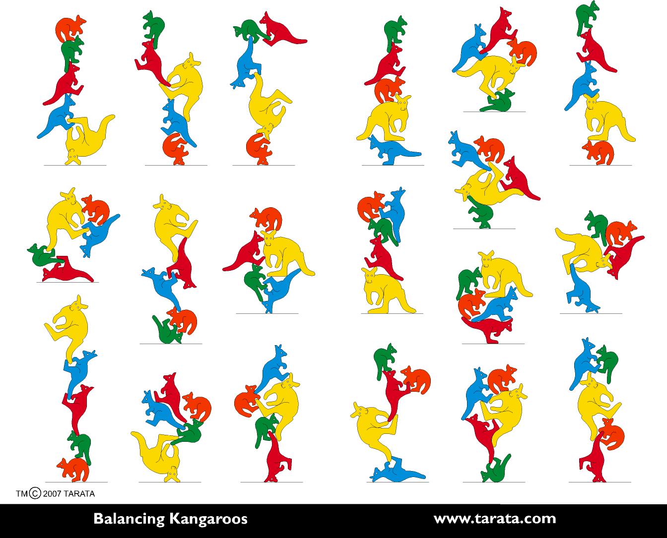 Balancing Kangaroos Puzzle/Game -  Colour (G)           TT-CBA1003G