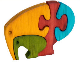 TARATA Slim Kiwi Family - Colour A beautiful puzzle for younger children.  Made from untreated NZ Pine & non-toxic colours