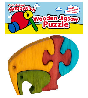 TARATA HAPPYKIWI - Kiwi Family Puzzle A fun educational interlocking jigsaw puzzle for children.
Teaches shape recognition, probelm solving skills, hand-eye coordination.
Made in New Zealand