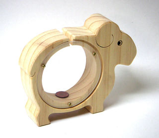 TARATA Sheep Money Box - Natural Saving for a holiday or something special. See how much you've saved. Removable sides. 